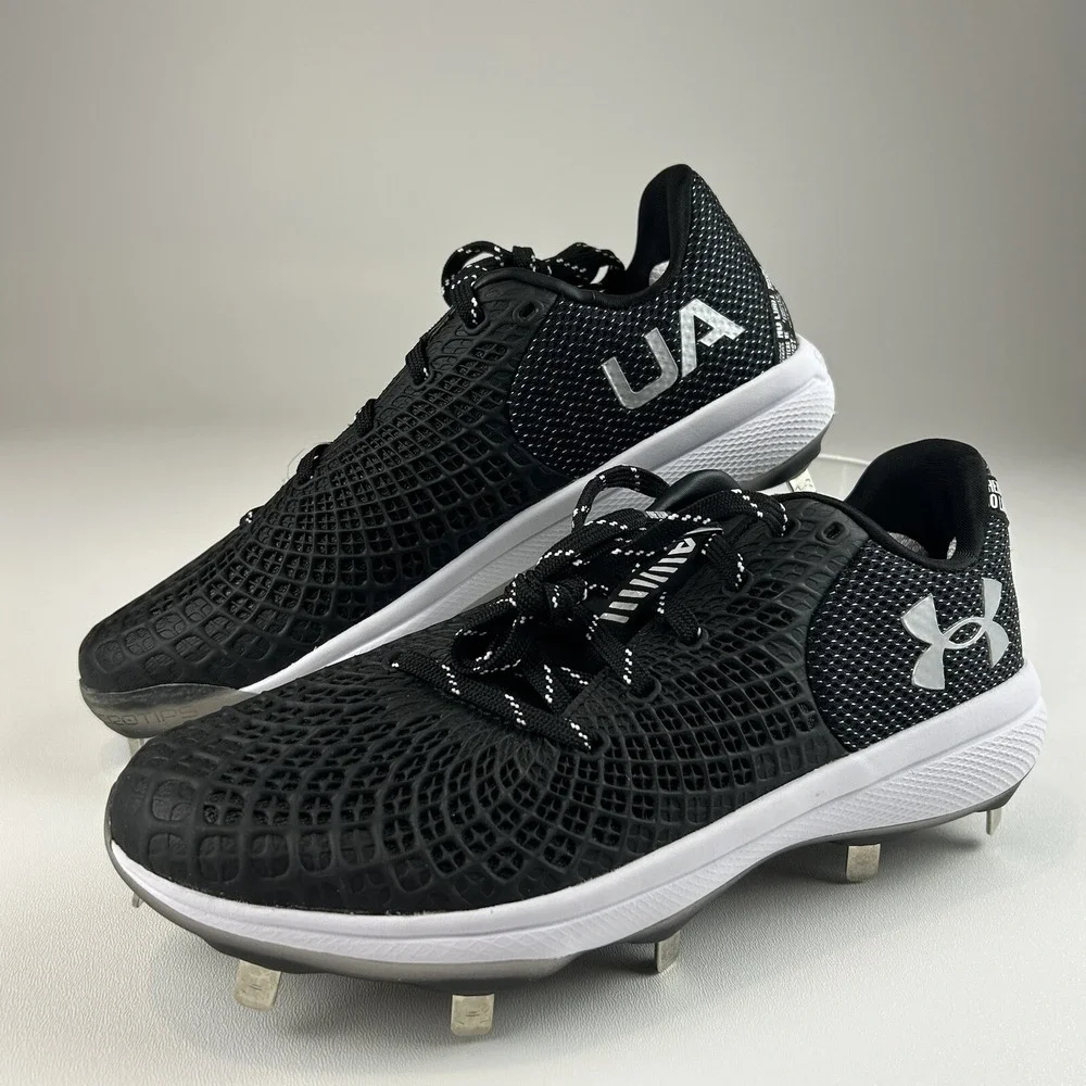 Under Armour UA Glyde ST Women Softball Cleats Black White Metal‎ Spikes Low Top